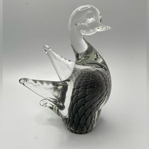 Vintage V Nason Fumato Murano or Swedish Art Glass Duck Bird - Exceptional Piece